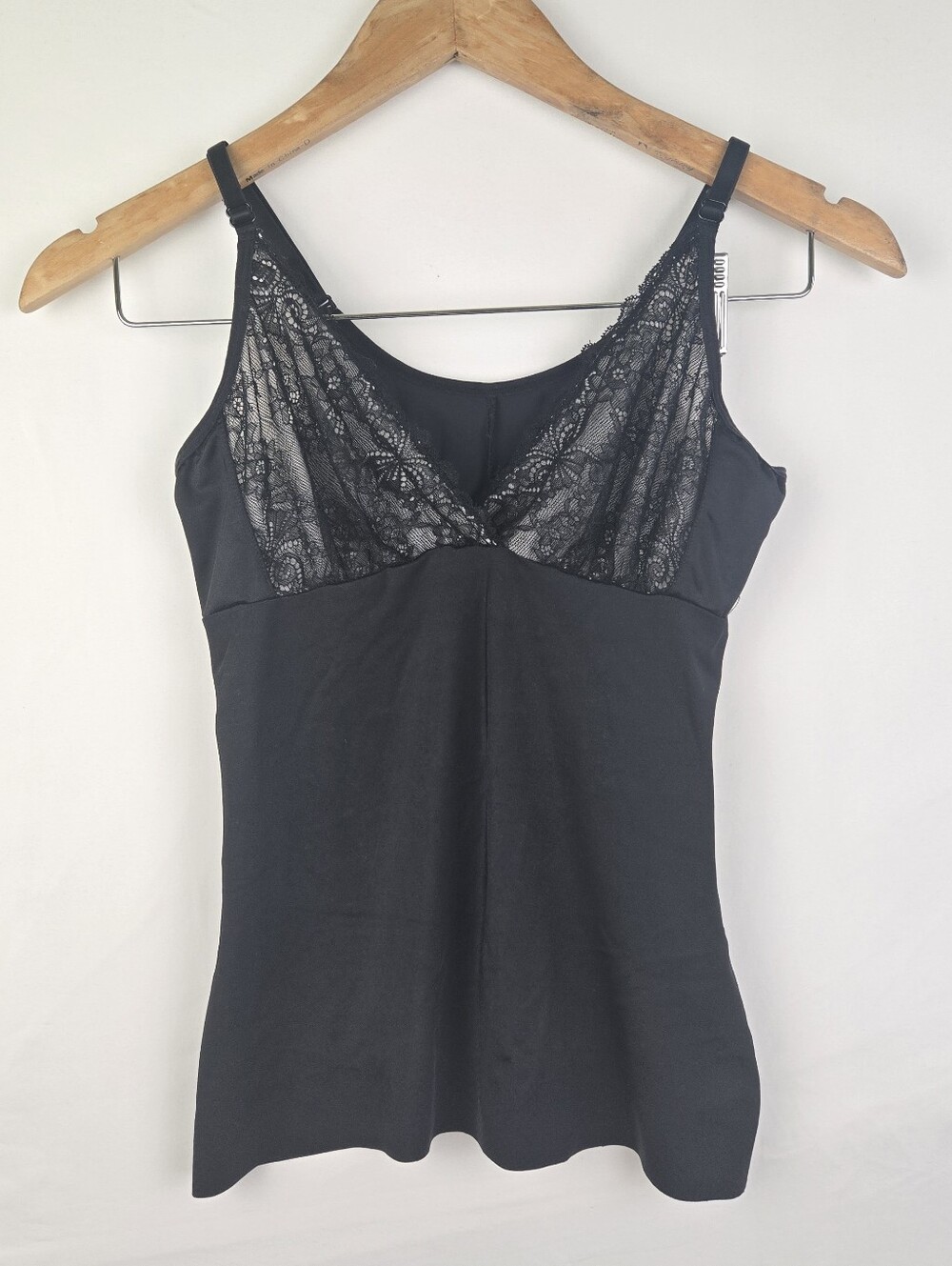 Ruby Ribbon Second Skin Camisole Style 1749 Black Spotted Size 36. No Pads
